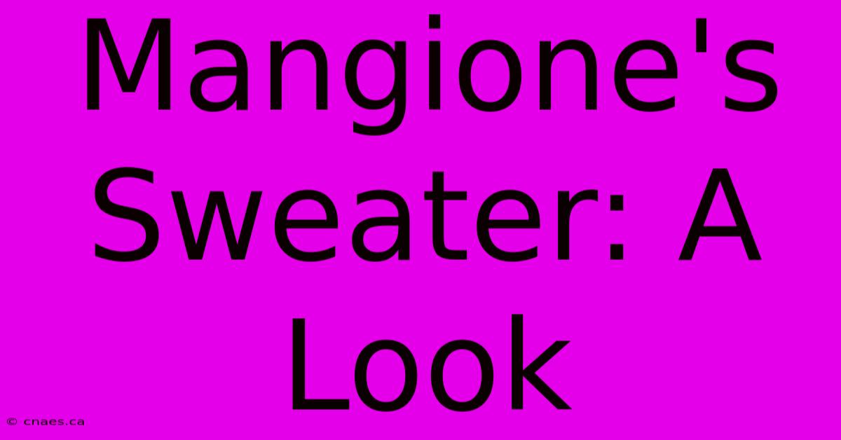 Mangione's Sweater: A Look