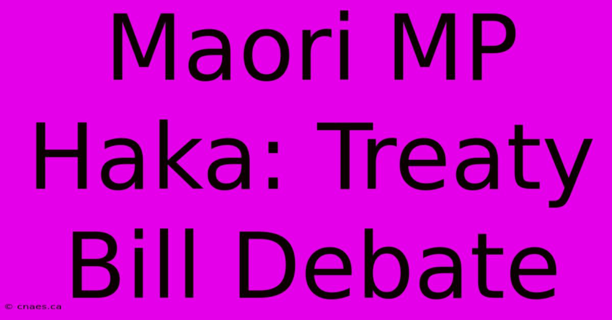 Maori MP Haka: Treaty Bill Debate