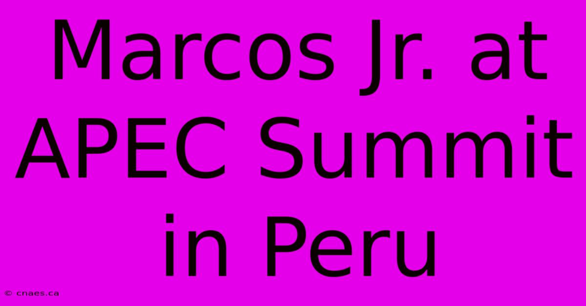 Marcos Jr. At APEC Summit In Peru