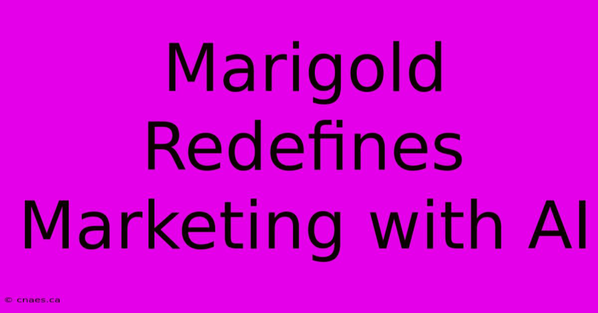 Marigold Redefines Marketing With AI