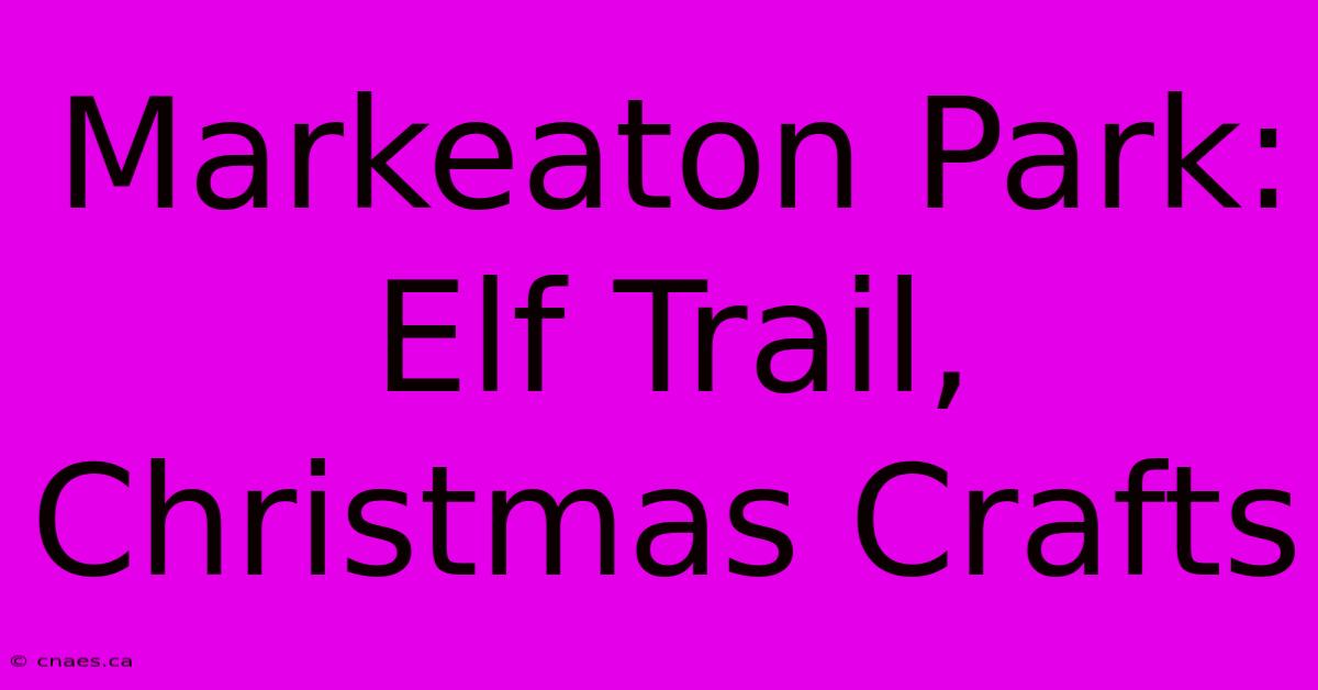 Markeaton Park: Elf Trail, Christmas Crafts