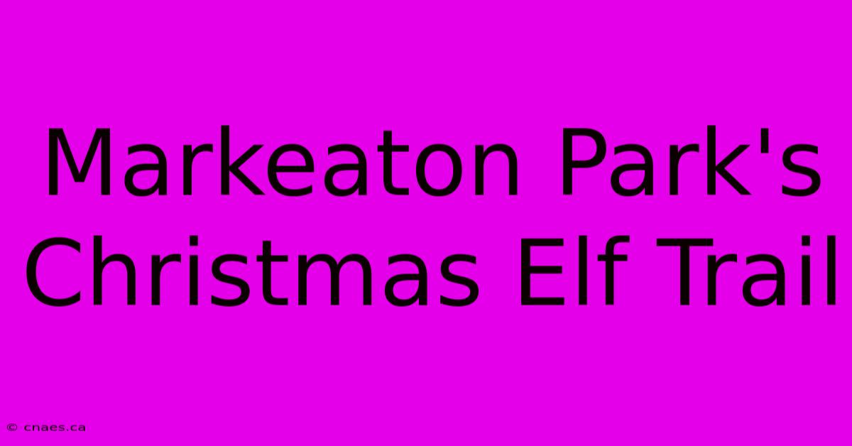 Markeaton Park's Christmas Elf Trail