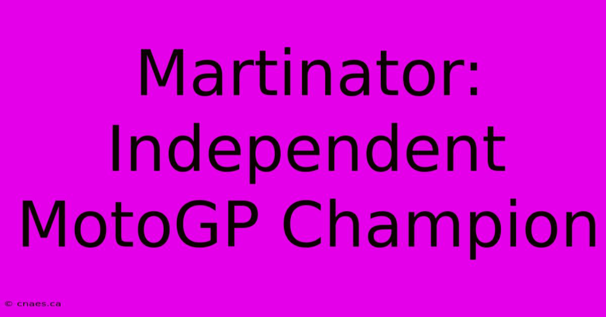 Martinator: Independent MotoGP Champion