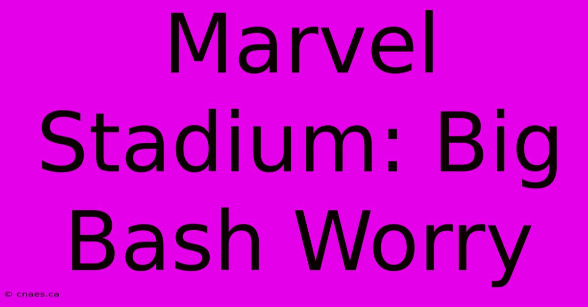 Marvel Stadium: Big Bash Worry