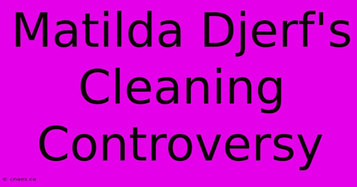 Matilda Djerf's Cleaning Controversy