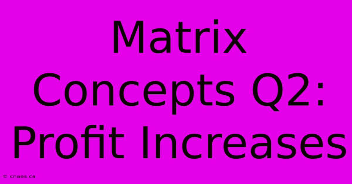 Matrix Concepts Q2: Profit Increases