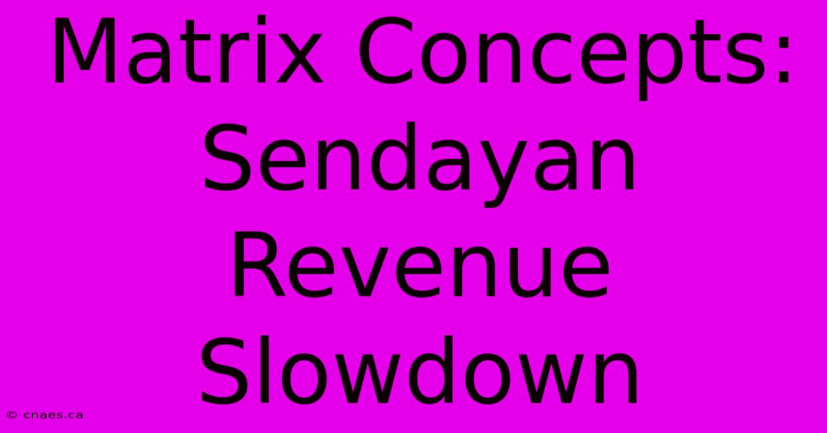 Matrix Concepts: Sendayan Revenue Slowdown