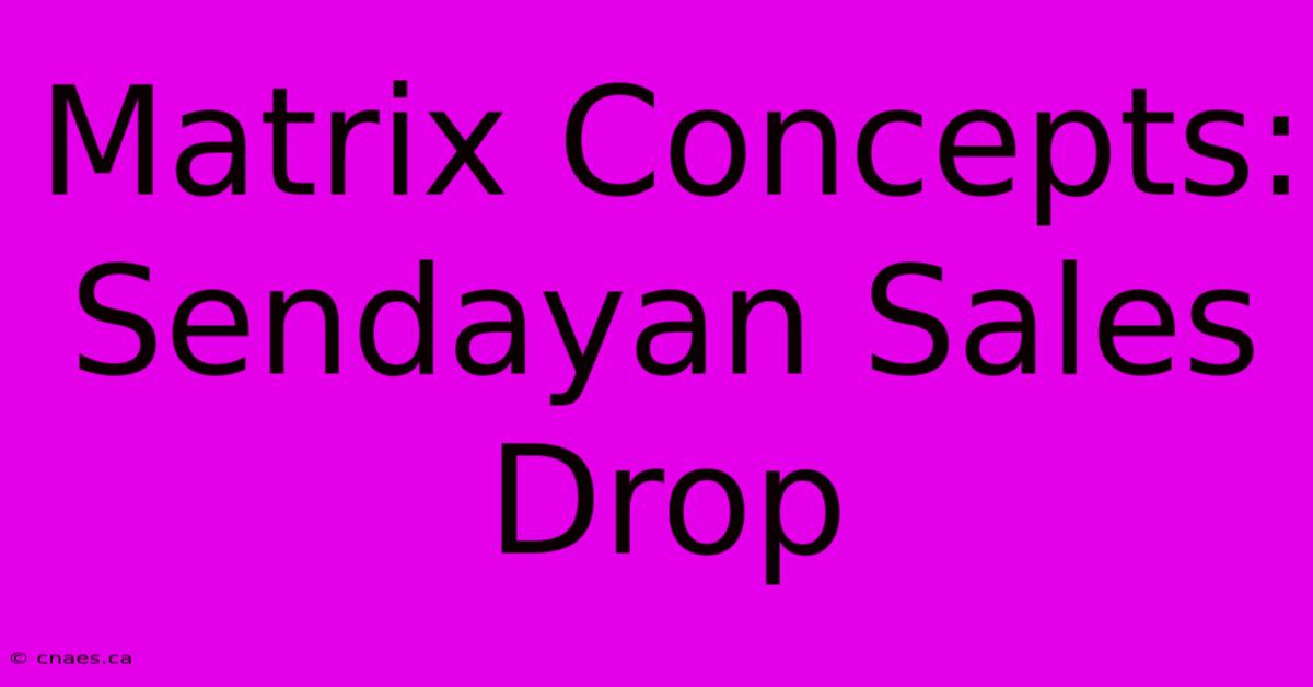 Matrix Concepts: Sendayan Sales Drop