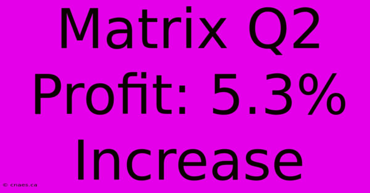 Matrix Q2 Profit: 5.3% Increase