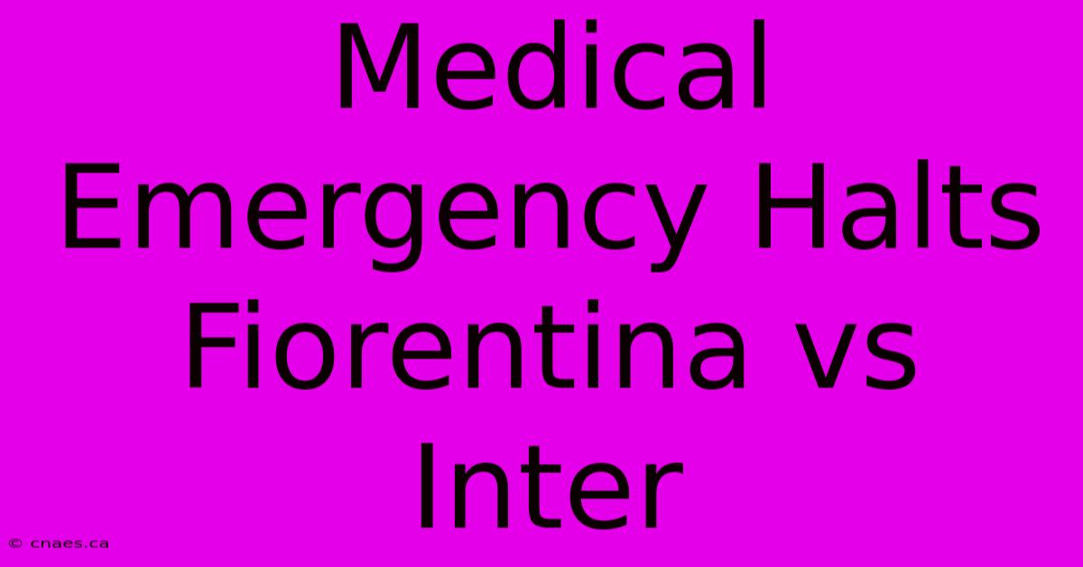 Medical Emergency Halts Fiorentina Vs Inter