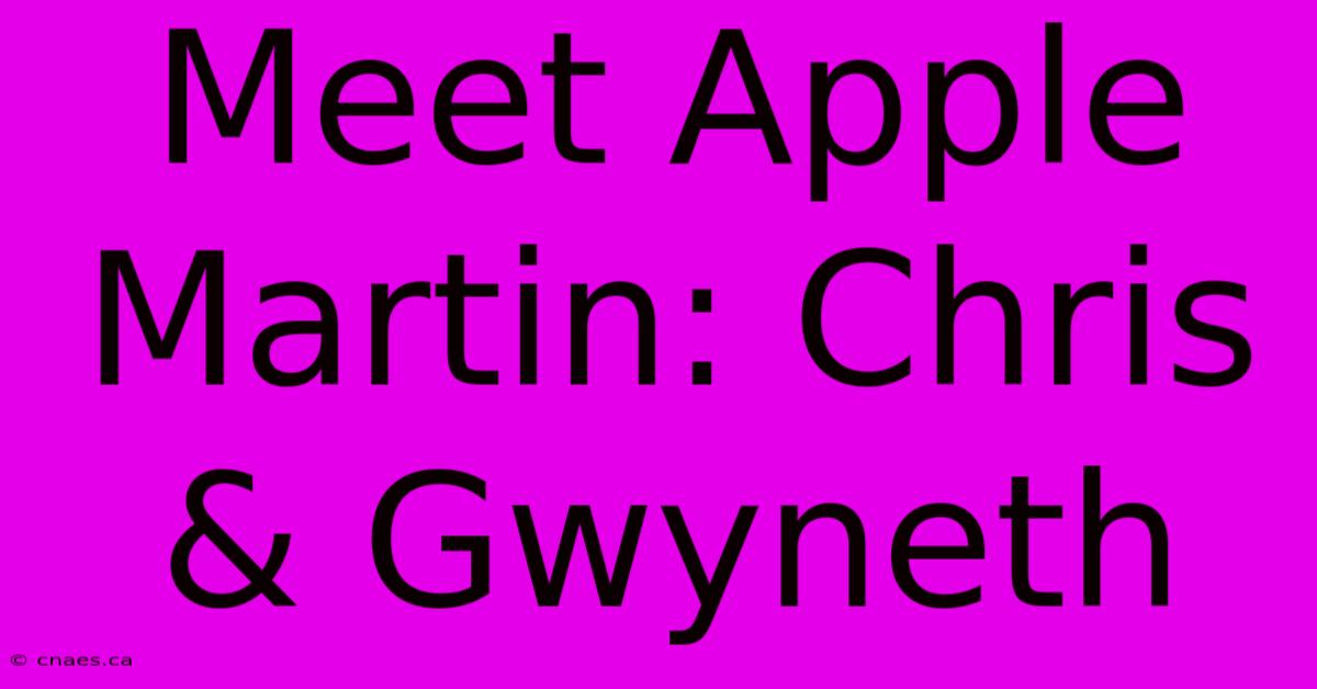 Meet Apple Martin: Chris & Gwyneth