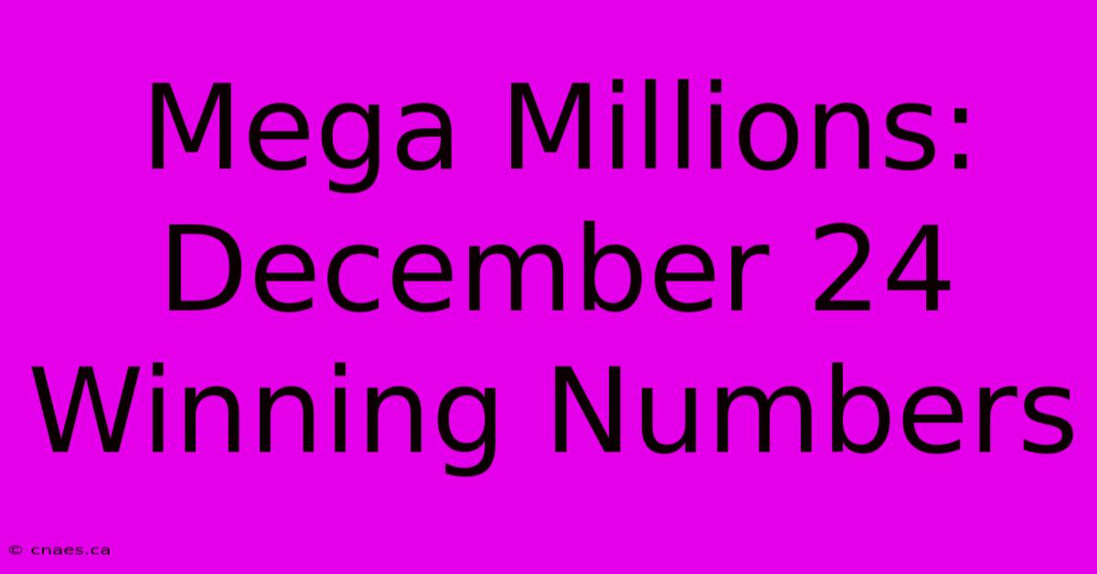 Mega Millions: December 24 Winning Numbers