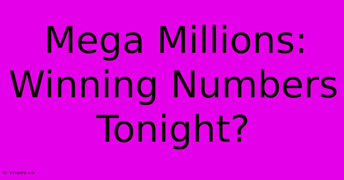 Mega Millions: Winning Numbers Tonight?