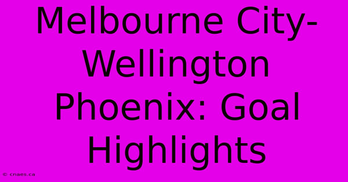 Melbourne City-Wellington Phoenix: Goal Highlights