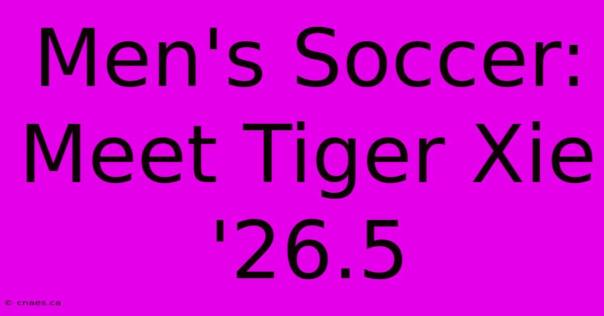 Men's Soccer: Meet Tiger Xie '26.5