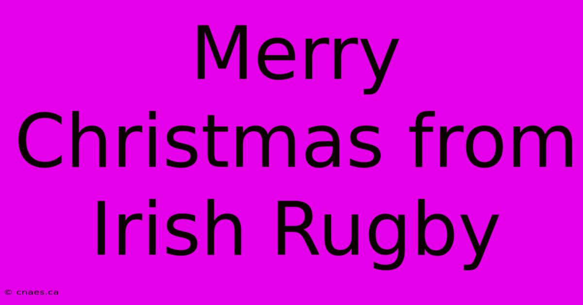 Merry Christmas From Irish Rugby