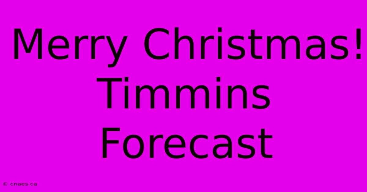 Merry Christmas! Timmins Forecast