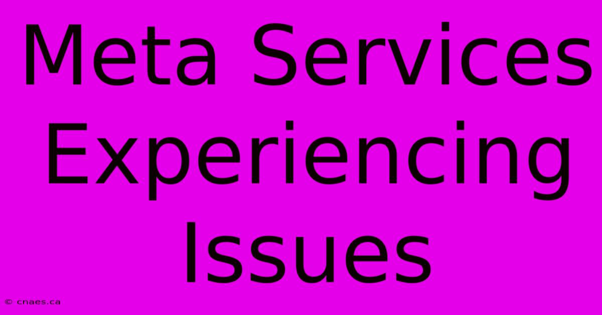 Meta Services Experiencing Issues