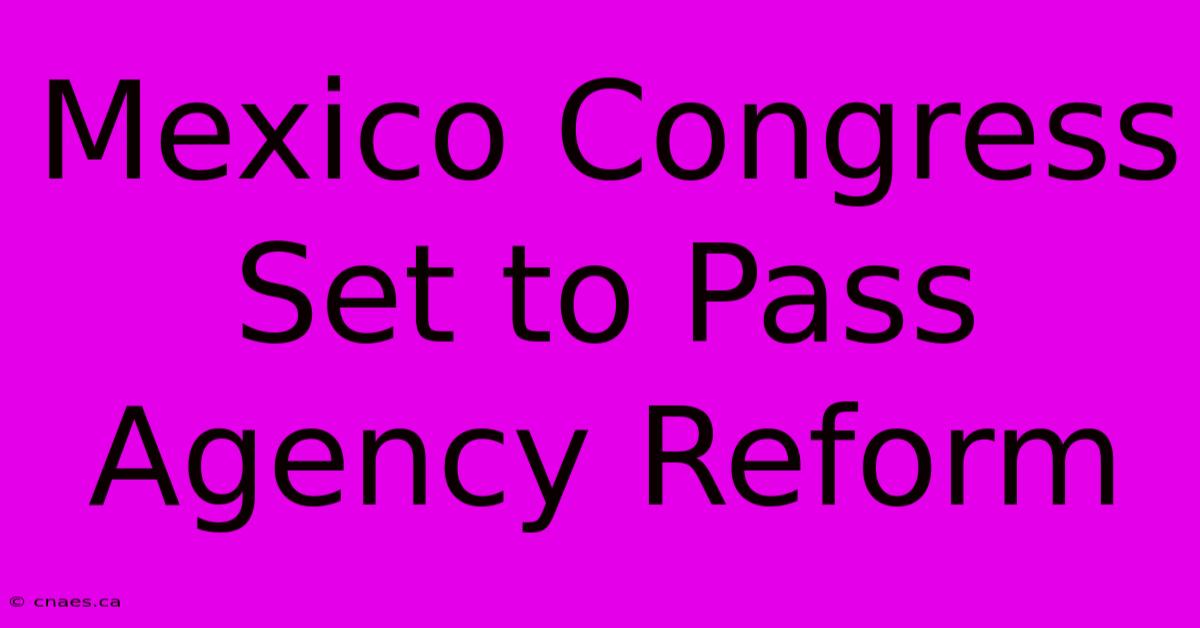 Mexico Congress Set To Pass Agency Reform