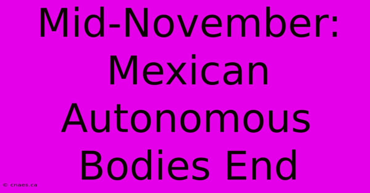 Mid-November: Mexican Autonomous Bodies End 