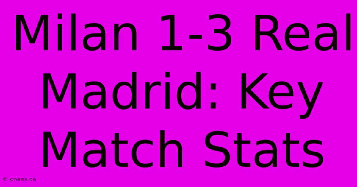 Milan 1-3 Real Madrid: Key Match Stats