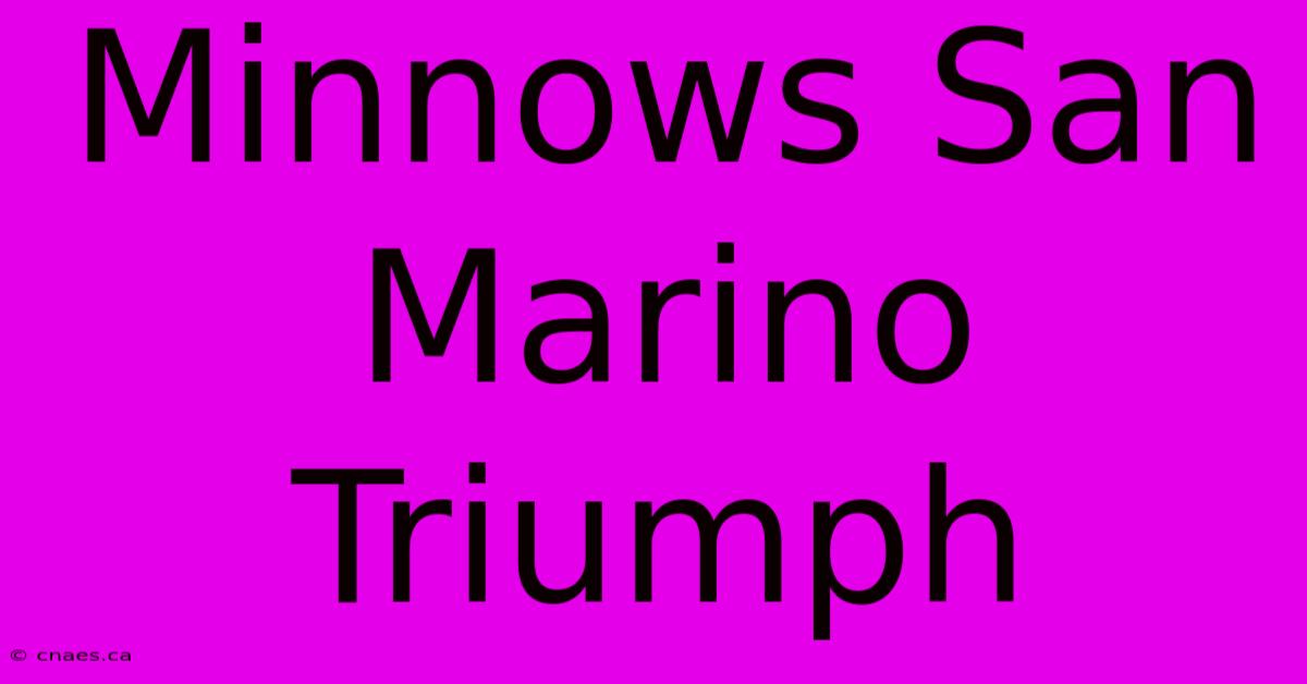 Minnows San Marino Triumph