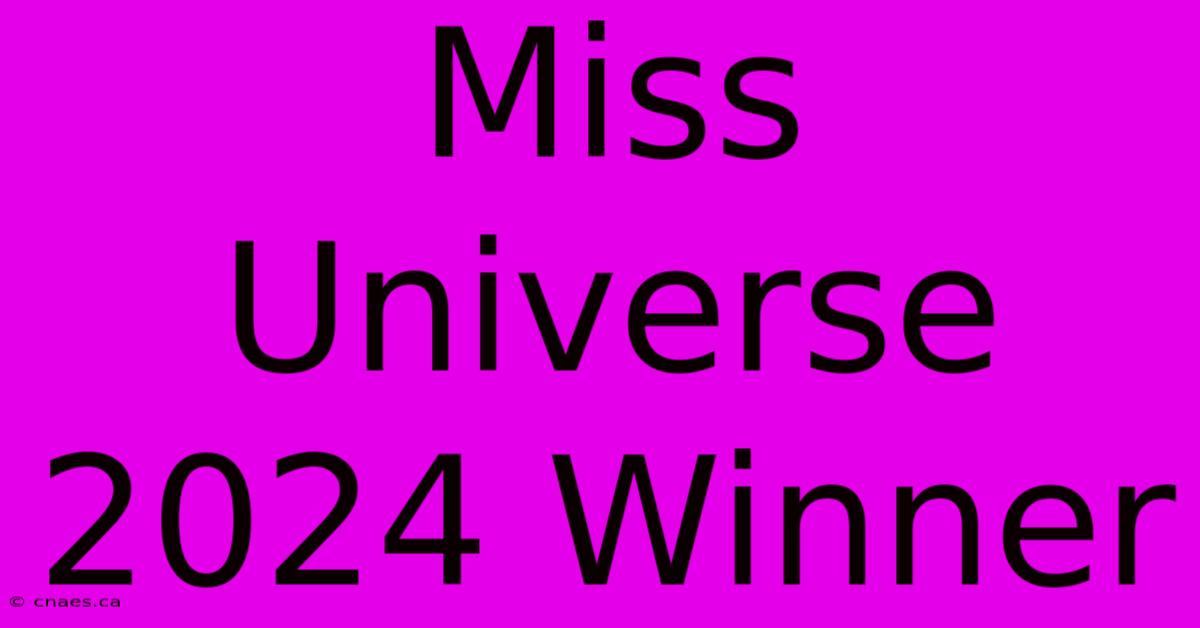 Miss Universe 2024 Winner