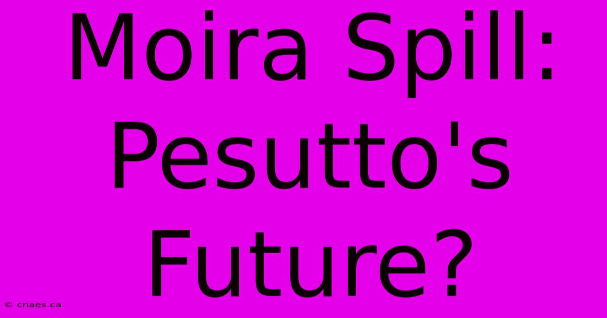 Moira Spill: Pesutto's Future?