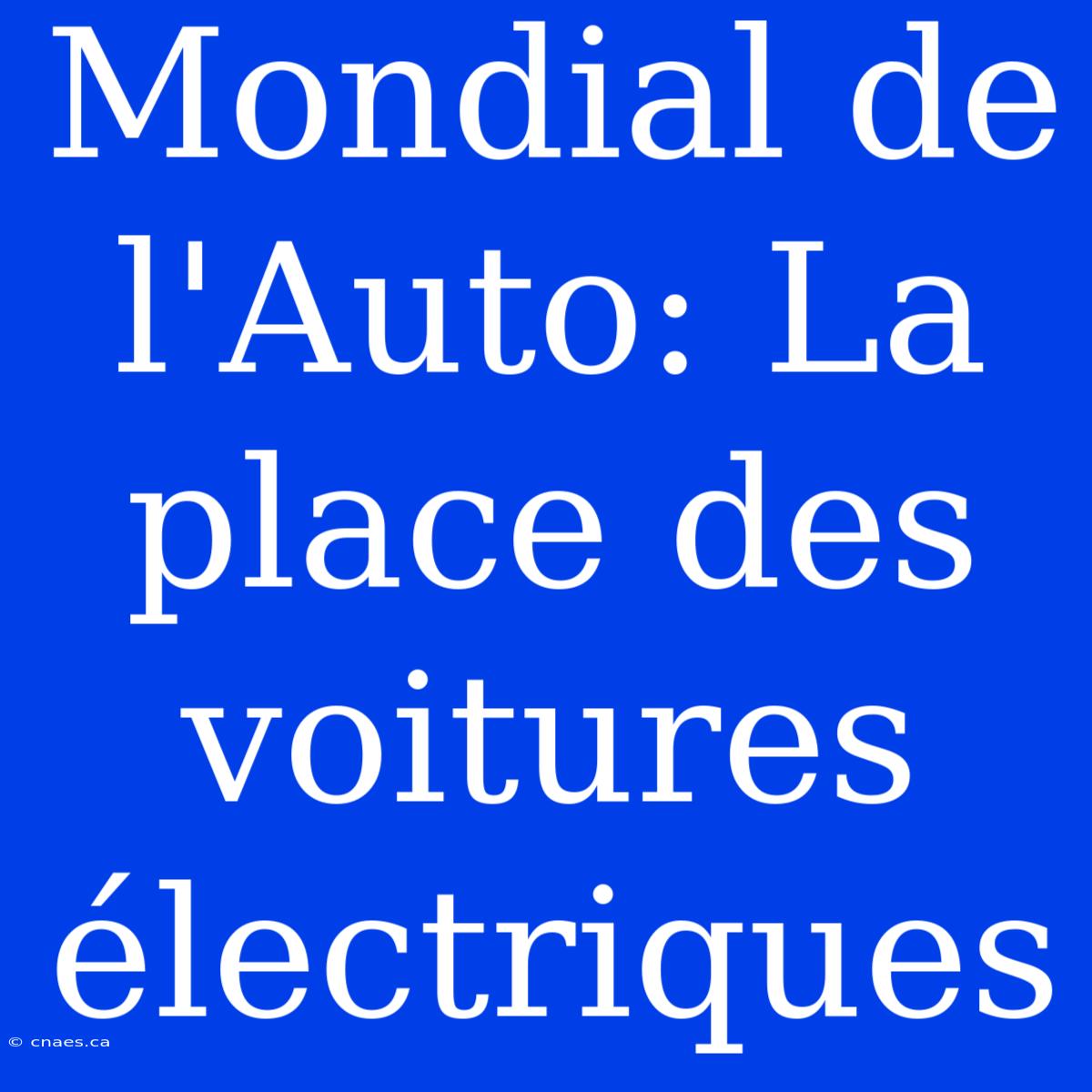 Mondial De L'Auto: La Place Des Voitures Électriques