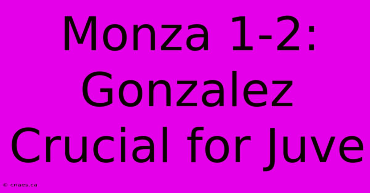 Monza 1-2: Gonzalez Crucial For Juve