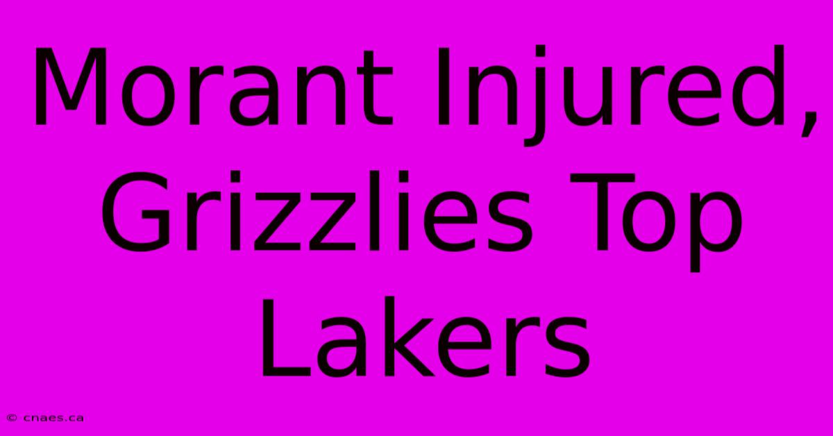 Morant Injured, Grizzlies Top Lakers 