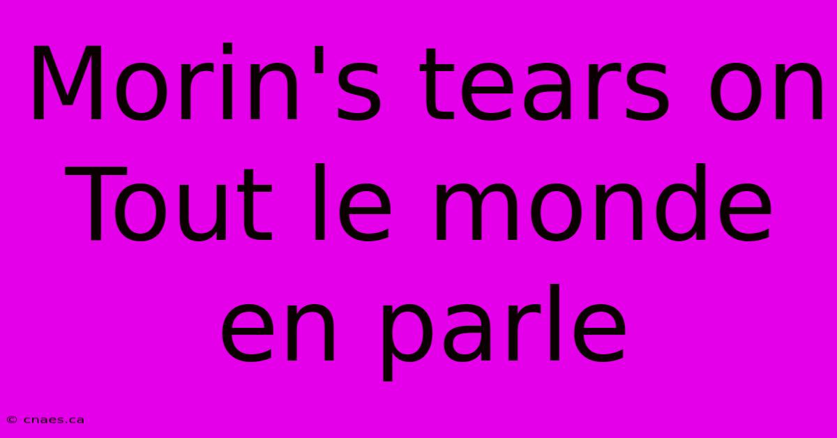 Morin's Tears On Tout Le Monde En Parle