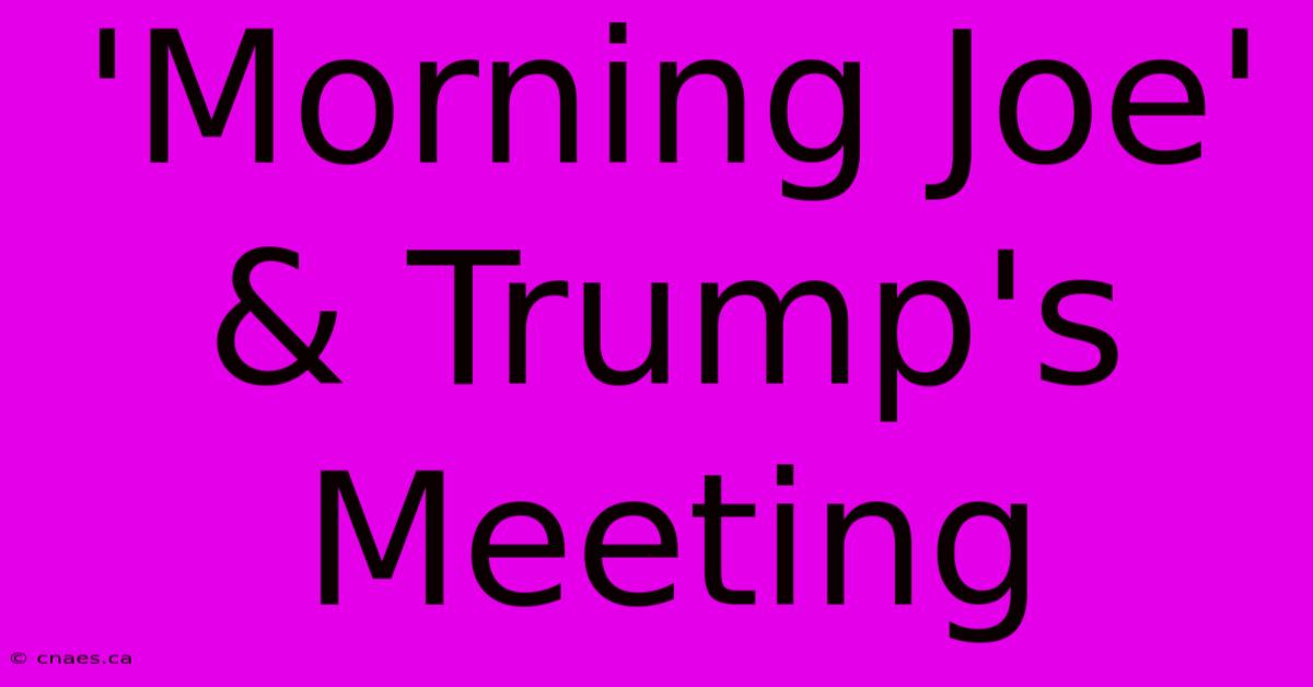 'Morning Joe' & Trump's Meeting