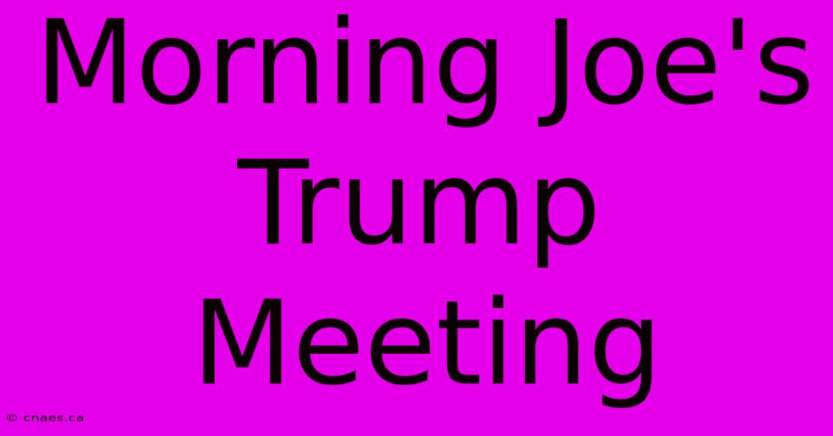 Morning Joe's Trump Meeting