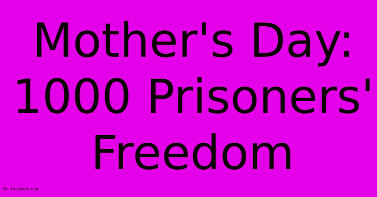 Mother's Day: 1000 Prisoners' Freedom