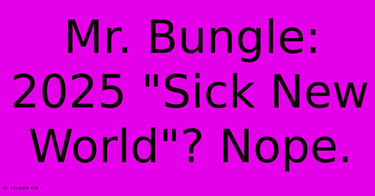 Mr. Bungle: 2025 