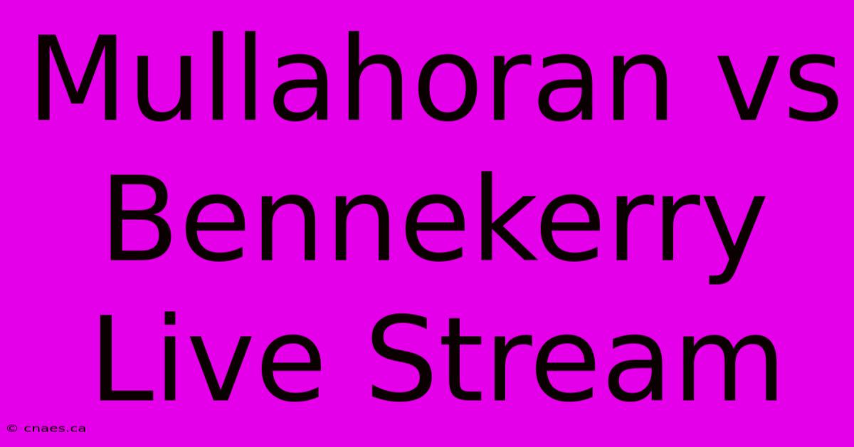 Mullahoran Vs Bennekerry Live Stream