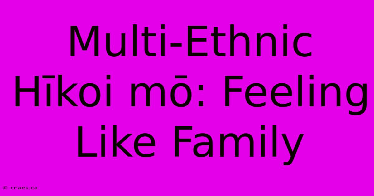 Multi-Ethnic Hīkoi Mō: Feeling Like Family