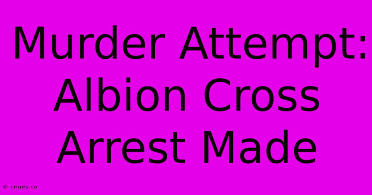 Murder Attempt: Albion Cross Arrest Made