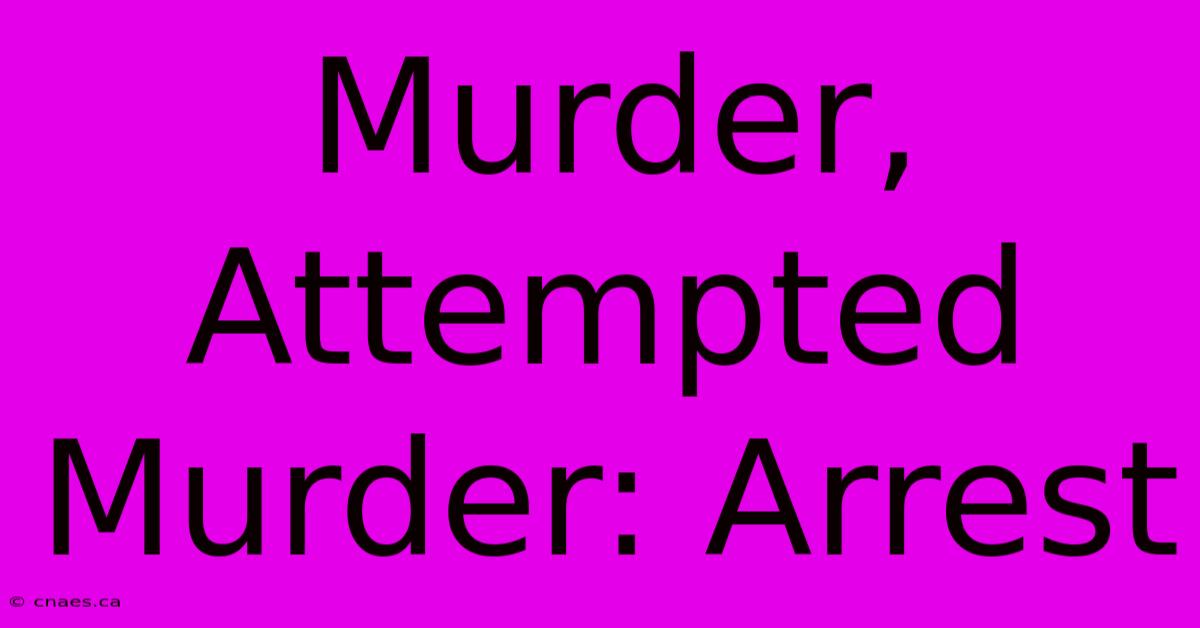 Murder, Attempted Murder: Arrest