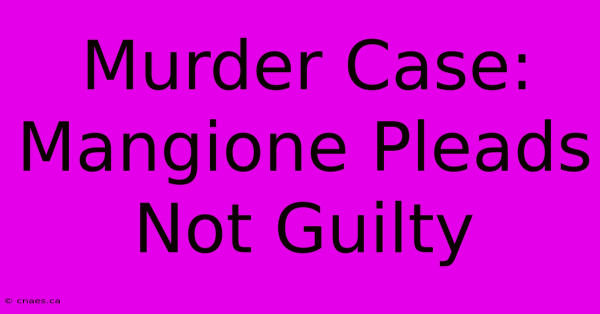 Murder Case: Mangione Pleads Not Guilty