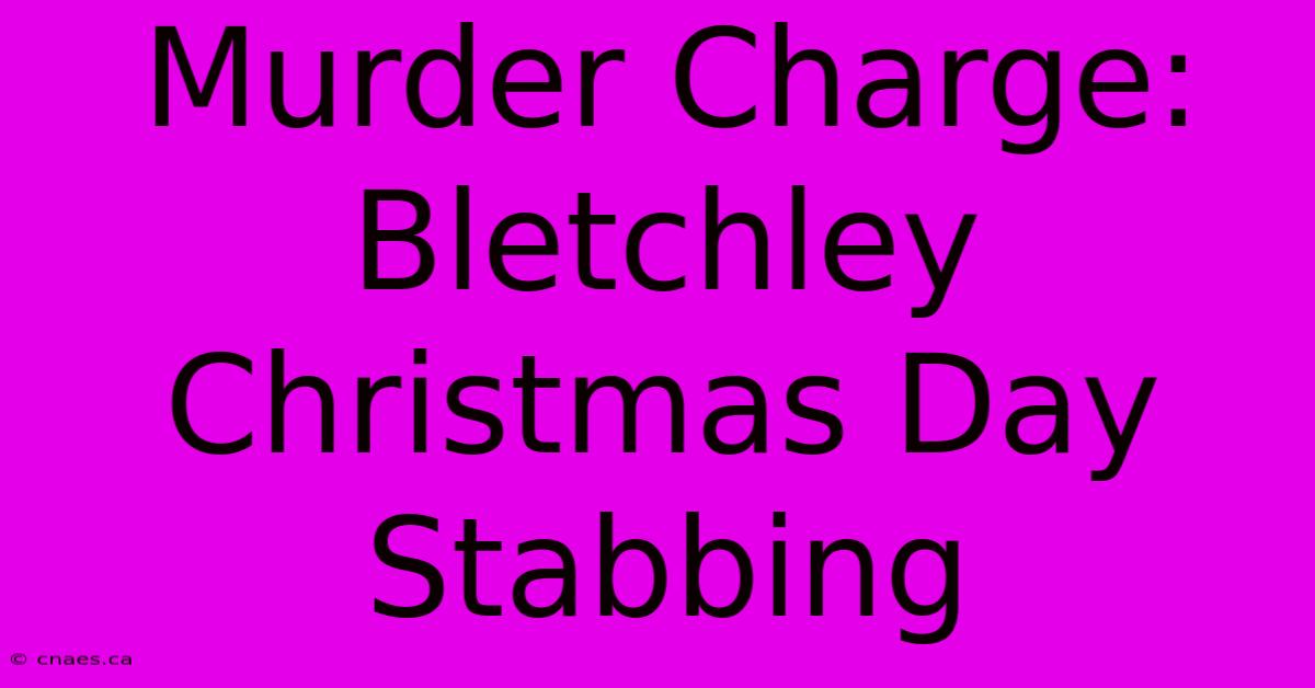 Murder Charge: Bletchley Christmas Day Stabbing