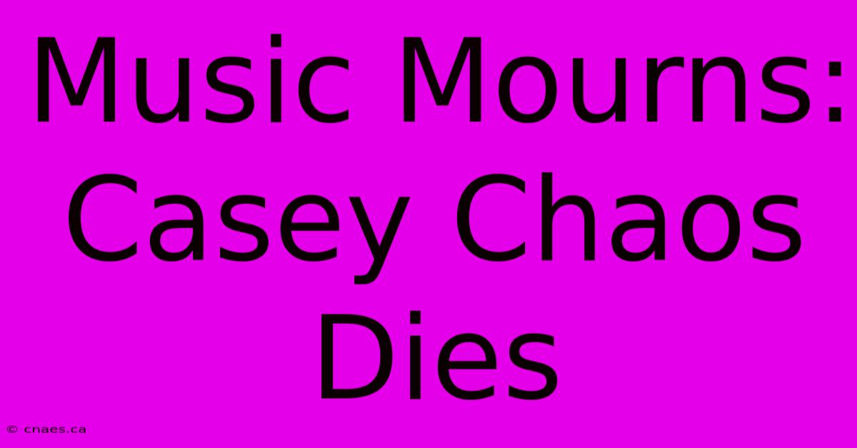 Music Mourns: Casey Chaos Dies