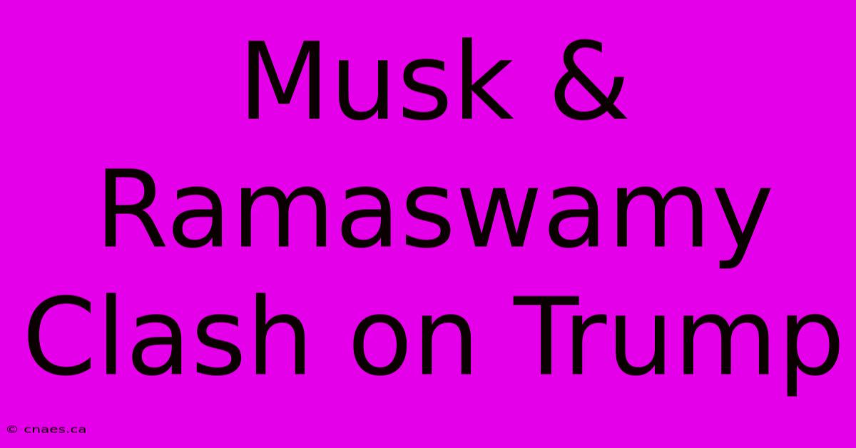 Musk & Ramaswamy Clash On Trump