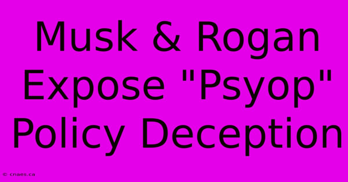 Musk & Rogan Expose 