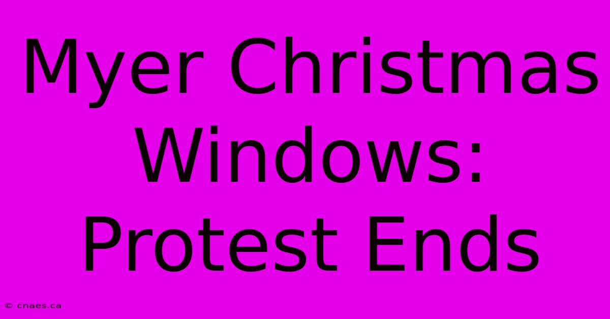 Myer Christmas Windows: Protest Ends