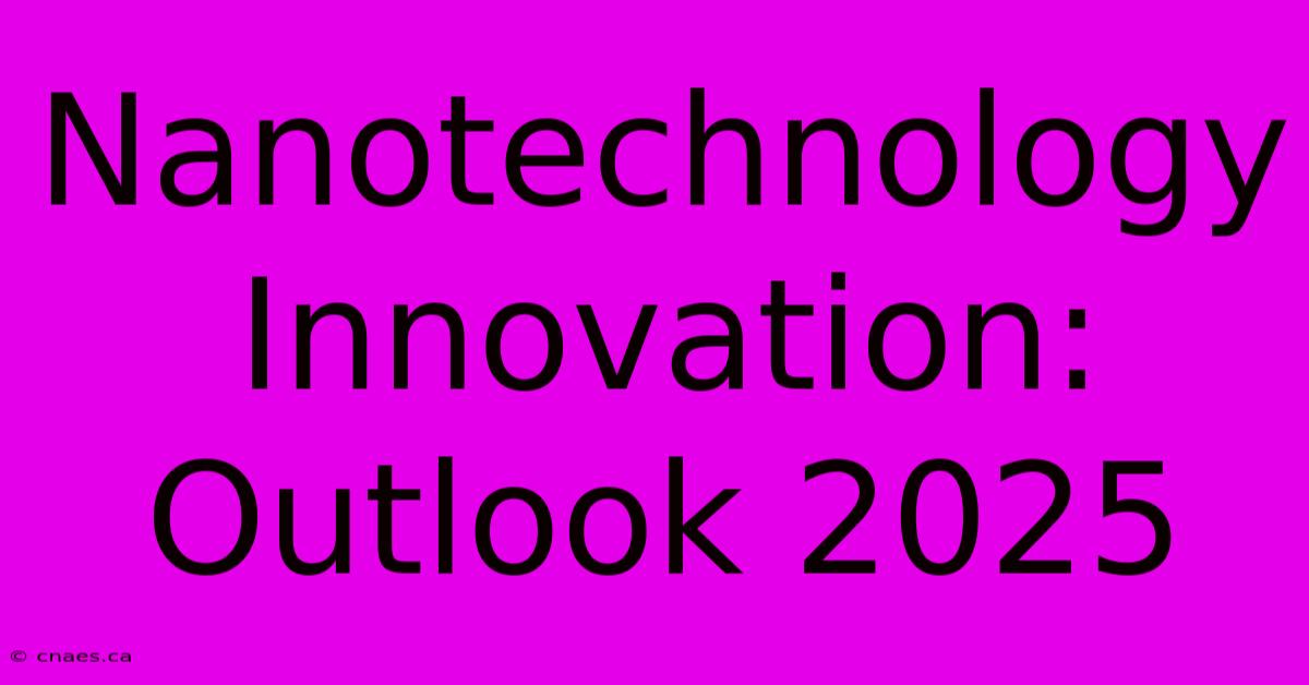 Nanotechnology Innovation: Outlook 2025