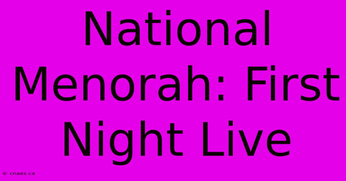 National Menorah: First Night Live