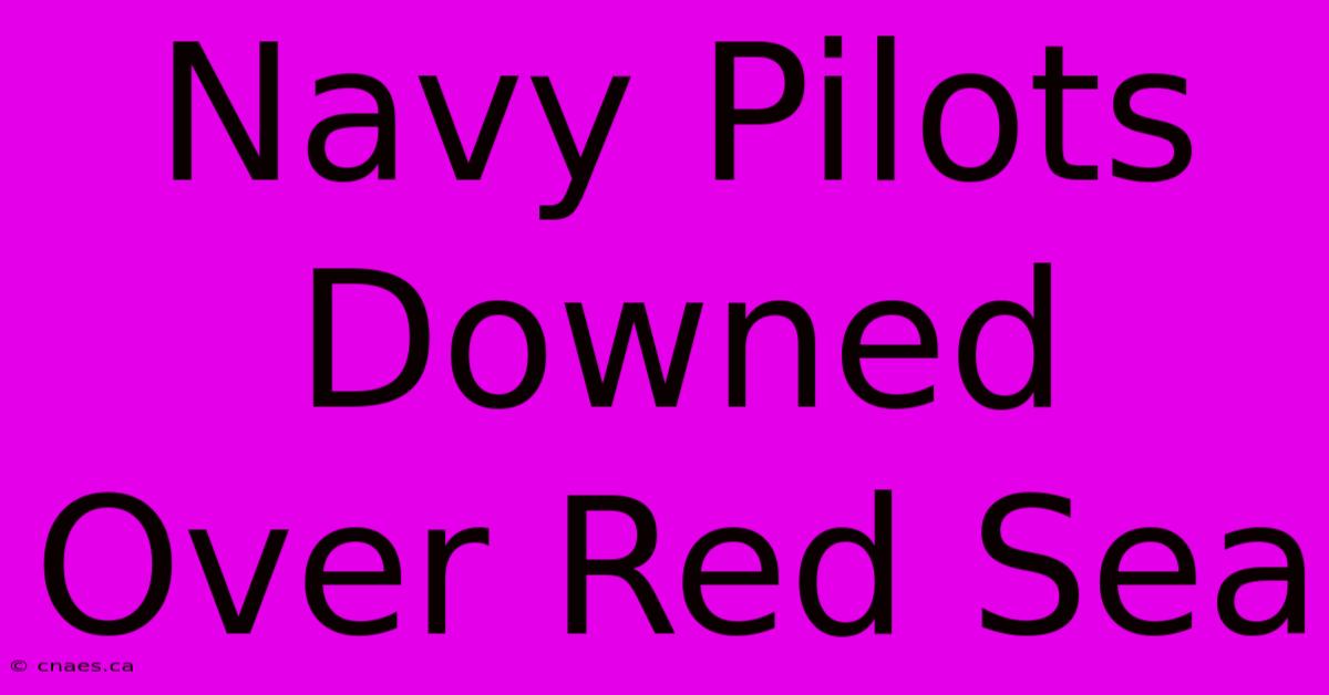 Navy Pilots Downed Over Red Sea