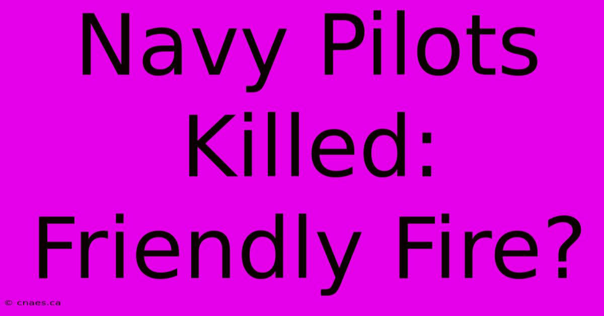 Navy Pilots Killed: Friendly Fire?